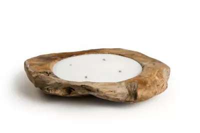 Candle Bowl 60 cm – kulatá teaková miska na svíčku