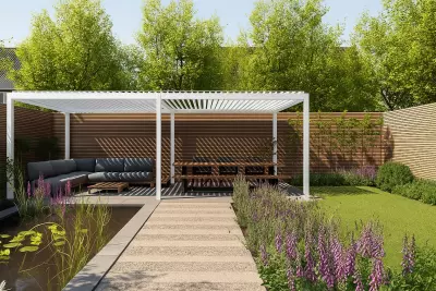 Hliníková pergola Alvaro 360x800x250 matná bíla