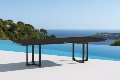 Hliníkový stůl s dektonovou deskou IDDA 280 x 100 cm BROMO/antracit