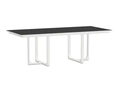 Hliníkový stůl s dektonovou deskou IDDA - BROMO/krémově bílý