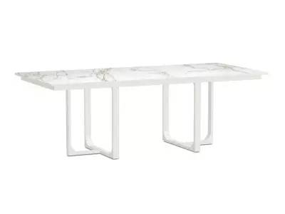 Hliníkový stůl s dektonovou deskou IDDA ENTZO/krémově bílý