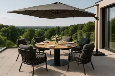 Jídelní set s nízkým stolem MORENA LOW 150 + 6 ks křesel - antracit 