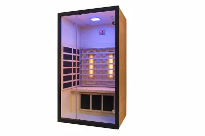 Luxusní 1-osobní infrasauna pro domácí relaxaci - Full Spectrum černá Front 9101C