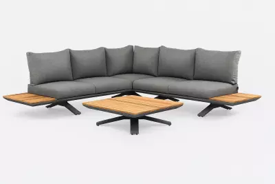 Luxusní rohová zahradní souprava STOCKHOLM I. antracit/light anthracite