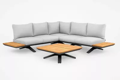 Luxusní rohová zahradní souprava STOCKHOLM I. antracit/soft grey