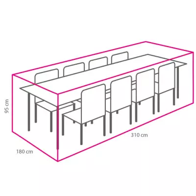 Ochranný kryt na jídelní set 310 x 180 x 95 cm