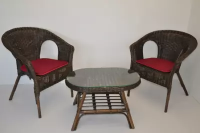 Ratanová sedací souprava Fabion hneda 2+1