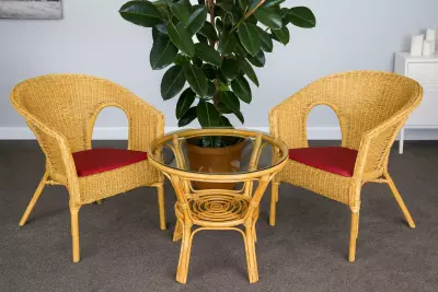 Ratanová sedací souprava Fabion medova 2+1