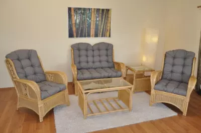 Ratanová sedací souprava OLIVER natural - Šedá AX