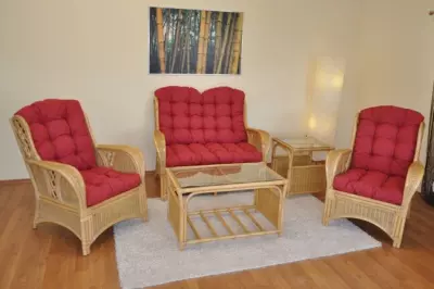 Ratanová sedací souprava OLIVER natural - Víno AX