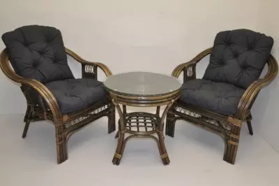 Ratanová sedací souprava Rio De Janeiro 2+1 hnědá