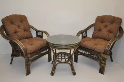 Ratanová sedací souprava Rio De Janeiro 2+1 hnědá