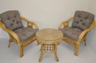 Ratanová sedací souprava Rio De Janeiro 2+1 medova