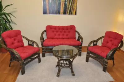 Ratanová sedací souprava RIO DE JANEIRO hneda -  K178