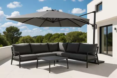 Rohová zahradní sedačka Tierra Outdoor Monti Antracit