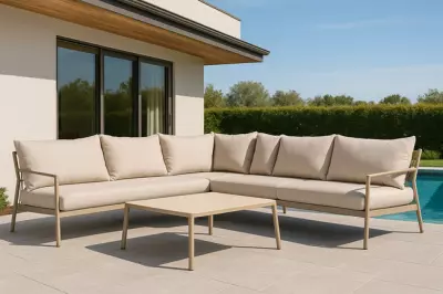 Rohová zahradní sedačka Tierra Outdoor Monti Krémová