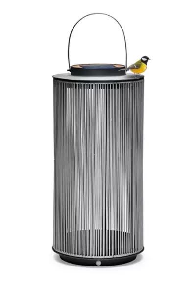 Solární zahradní lampa SUNS FAY XL teak/šedá/šedá