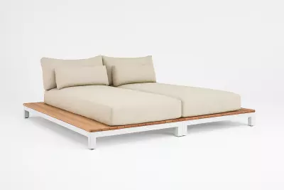 Zahradní postel Evora bílá/natural