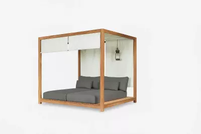 Zahradní postel PORTOFINO s baldachýnem - light anthracite