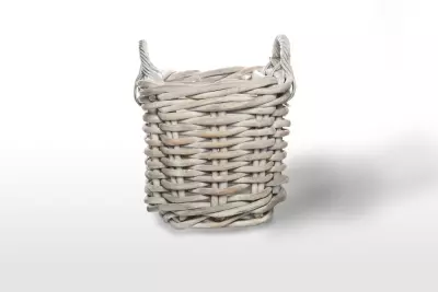 Zahradní ratanový květináč  praná bílá 35x35x35 cm