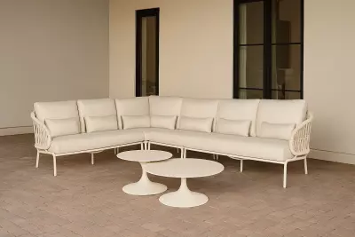 Zahradní rohová sedací souprava Tosca - velká Camel Sand