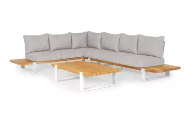 Zahradní rohová souprava NARDO II. bílý/soft grey