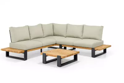 Zahradní rohová souprava NARDO - soft green