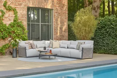 Zahradní rohový set SUNS SORRENTO antracit/soft grey