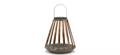 Zahradní solární lampa KATE teak L antracit