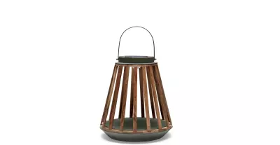 Zahradní solární lampa KATE teak M antracit