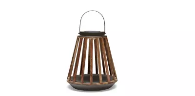 Zahradní solární lampa KATE teak M slate brown