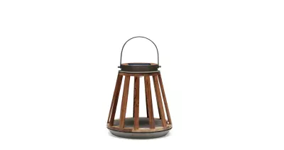 Zahradní solární lampa KATE teak S slate brown