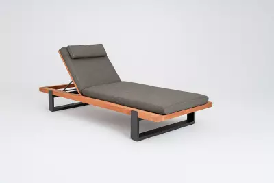 Zahradní teakové lehátko Nardo antracit/light antracit
