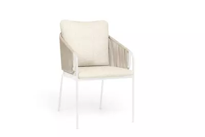 Zahradní židle SUNS Revello - bílá/camel sand